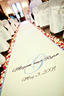 personalized aisle at wedding