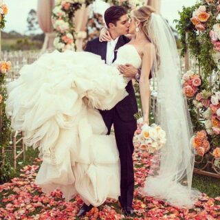 Gorgeous bride and groom