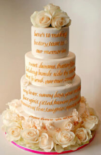 poem written on a wedding cake