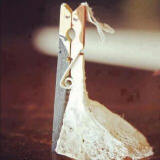 clothes peg bride and groom sketch