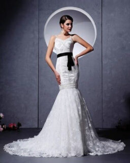 elegant slim wedding dress