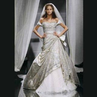 silver wedding dress
