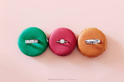 wedding rings in biscuits