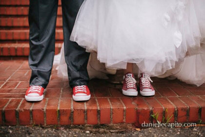wearing stars shoes at the wedding