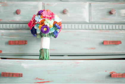 colourful wedding bouquet