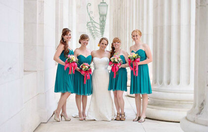 bride and bridesmaids