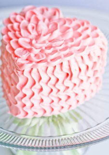 heart shaped ruffled cakes