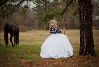 flannerl shirt over wedding dress