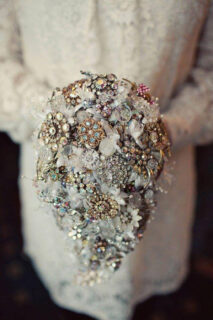 wedding bouquet made of jewellery
