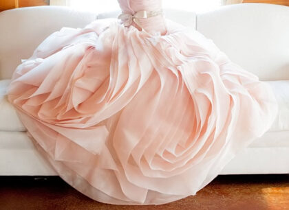 soft pink wedding dress