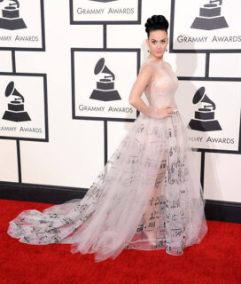 katy perry on the red carpet at the grammys