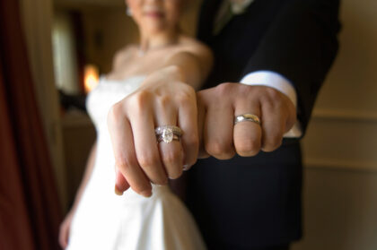 engagement and wedding rings