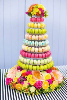 colourful macaron tower