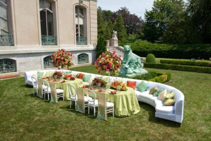 Outdoor wedding reception styling
