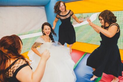 bouncy castle at wedding