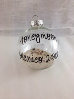 wedding memorabilia in christams ornaments