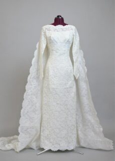 hand sewn vintage lace wedding gown
