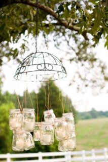Wedding decor: mason jar chandelier