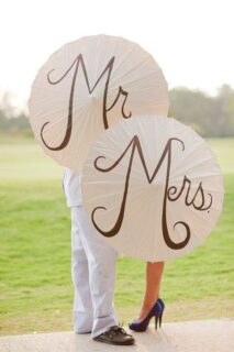 Mr and Mrs umbrellas
