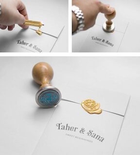 Wedding invitations sealed with wax