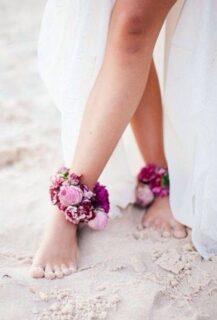 Beach wedding anklets