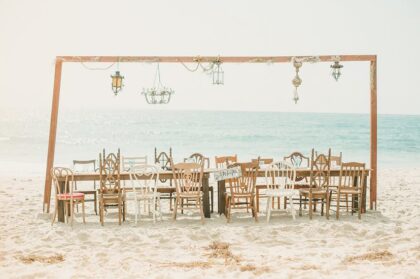 wedding reception at the beach