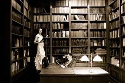 Library wedding photos