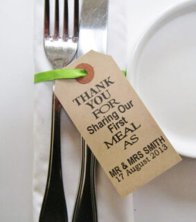 Newlyweds first meal together