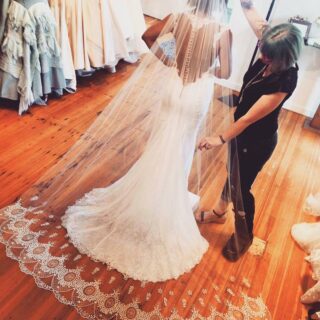 Berta gown with gorgeous veil