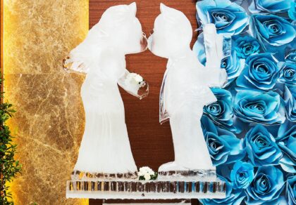 Ice sculpture|Ice sculpture at wedding|Ice sculpture