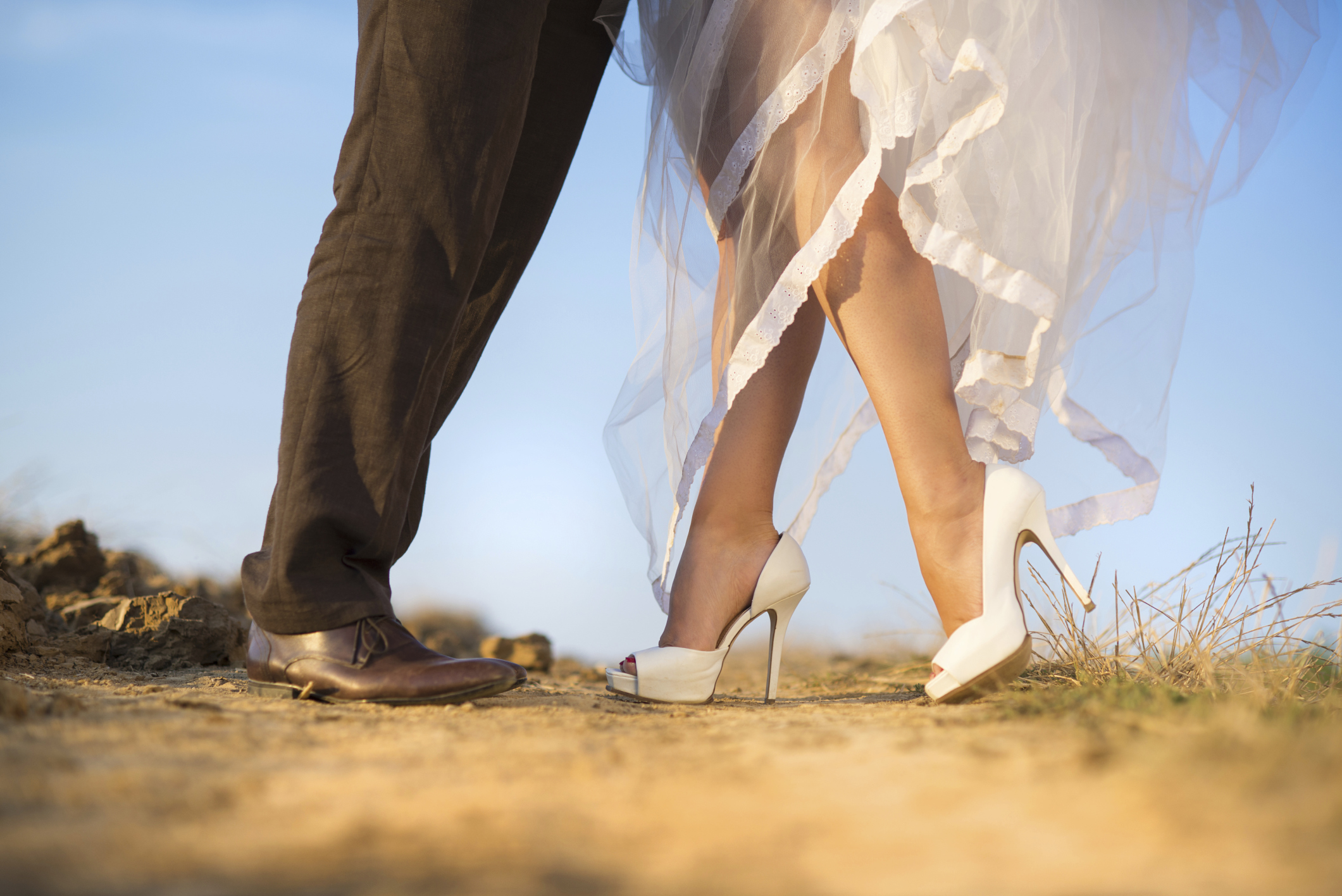 Matching your wedding shoe material to your wedding dress
