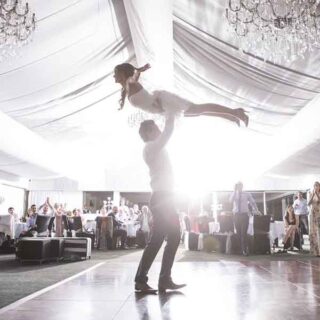 |LIberta is the flagship dress in Ines DiSanto's Spring/Summer 2013 collection. This stunning strapless silk gazar gown features a translucent bodice and asymmetrical strap at the shoulder.|Wedding first dance||Image: Milque Photography||First wedding dance