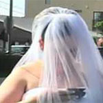 Bride texting during her own wedding ceremony||