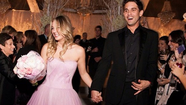 Bazinga! The Big Bang’s Kaley Cuoco weds in pink