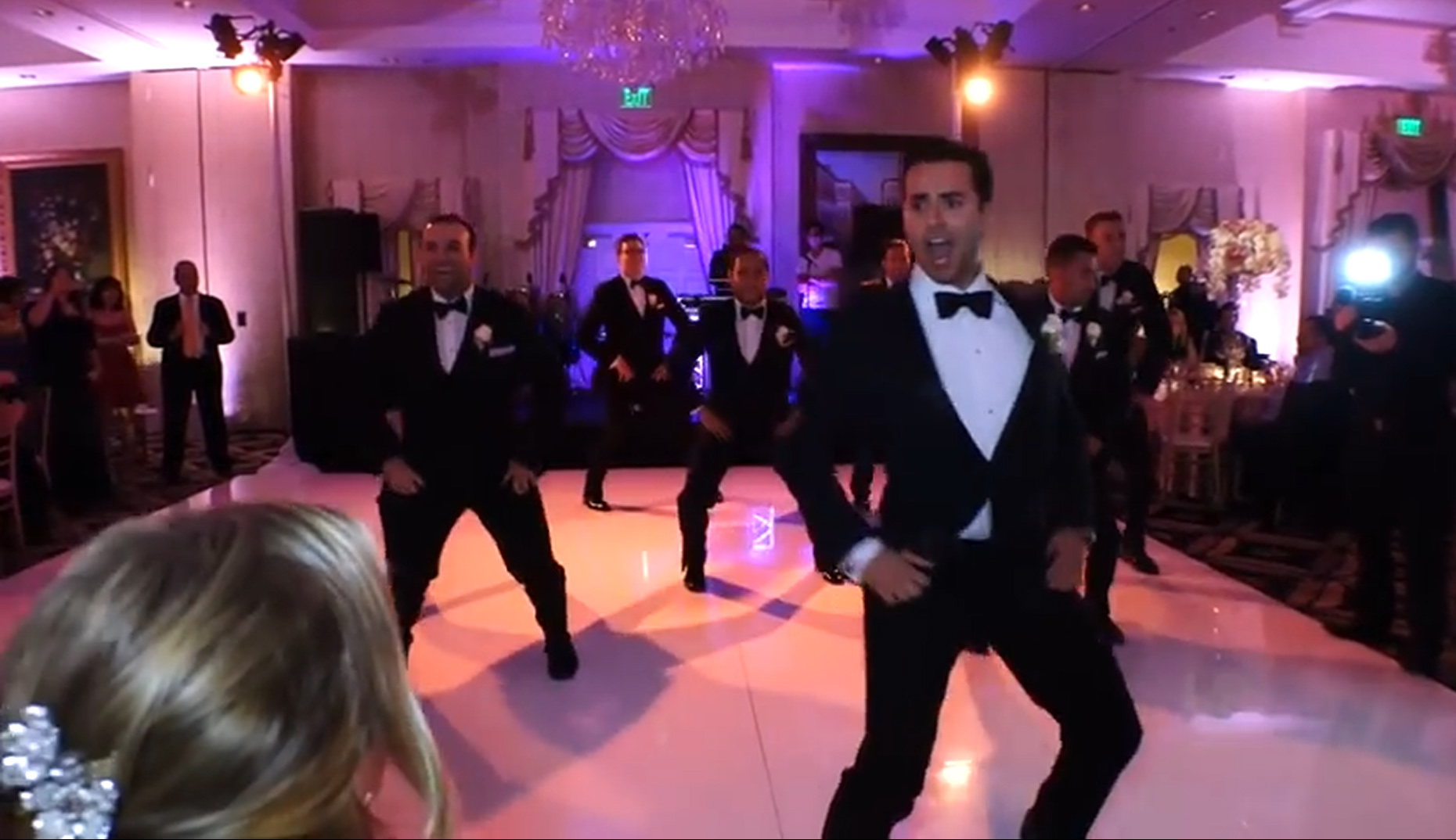 Groom’s funky wedding dance surprise!