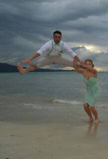 Groomsman kicks bridesmaid in head|Groomsman kicks bridesmaid in head