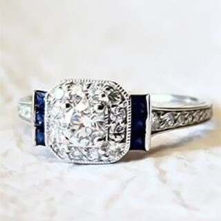 engagement ring made of white gold||
