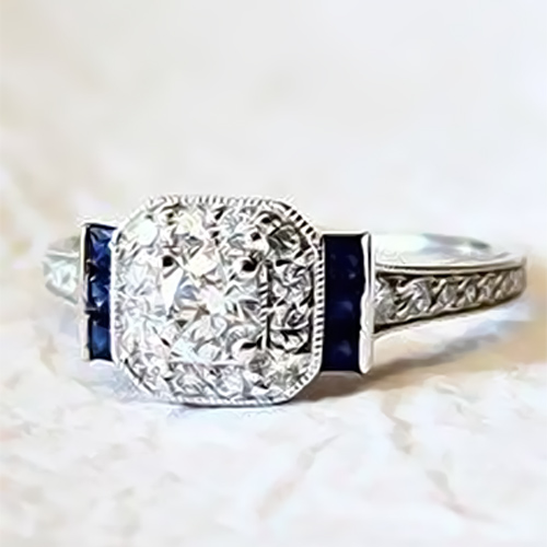 Engagement rings: victorian, white gold