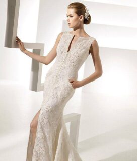 pronovias gown with cap and veil|