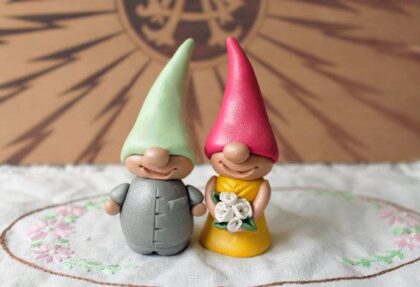 gnomes as cake toppers|