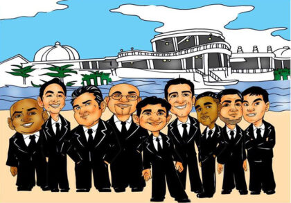 Bridal party caricatures|Bridal party caricatures|