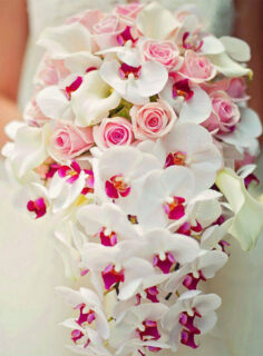 wedding bouquet of pink orchids|wedding bouquets with orchids