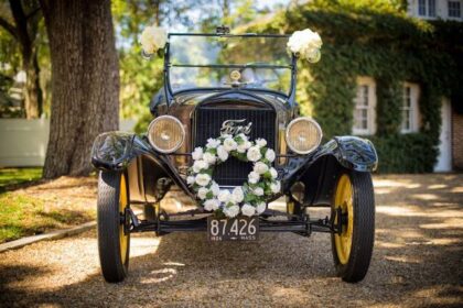 vintage wedding getaway cars|