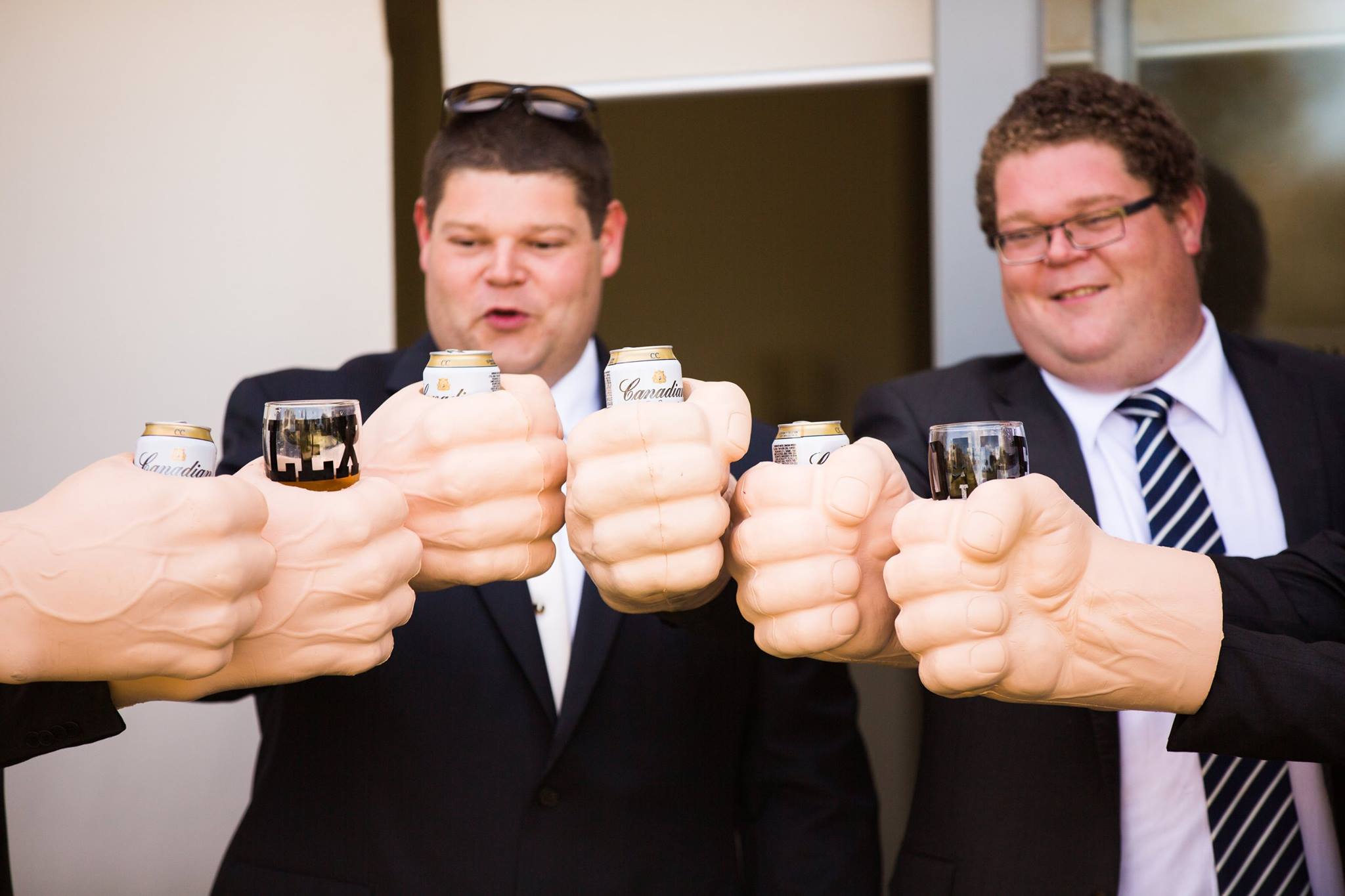 Big guys with big hands…for holding beer