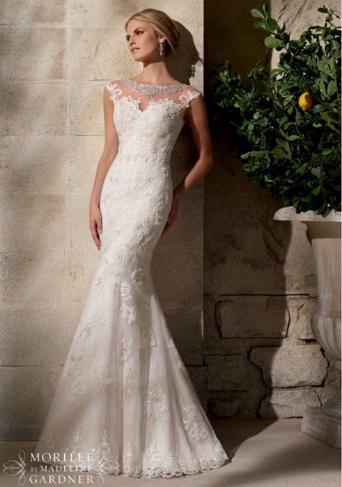 Delicate mermaid gown by Mori Lee