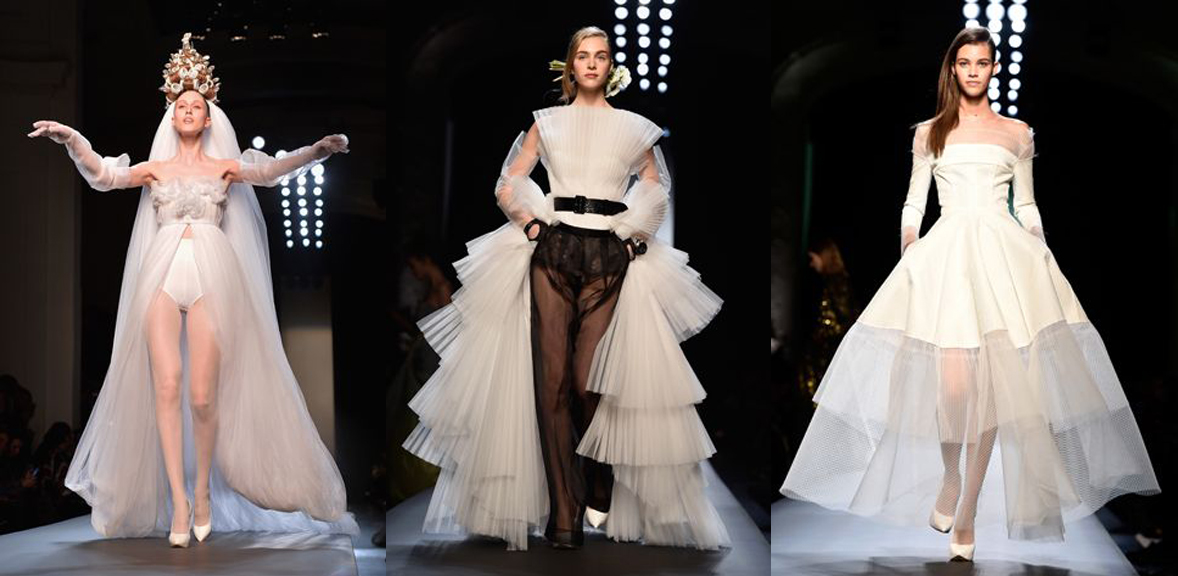 Gaultier kicks off Paris fashion week with wedding bells – and curlers!