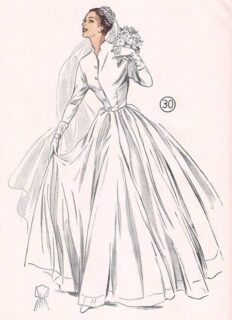 1950s-wedding-gown-sewing-pattern|Vintage sewing pattern for a '50s wedding gown