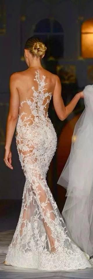 Great open back gown with stunning lacework