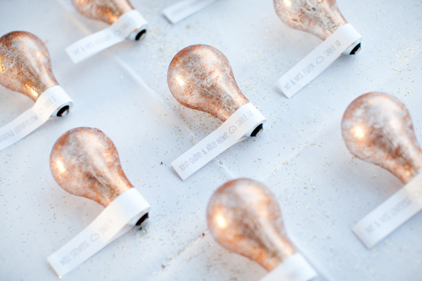 Bright ideas for using light bulbs in weddings