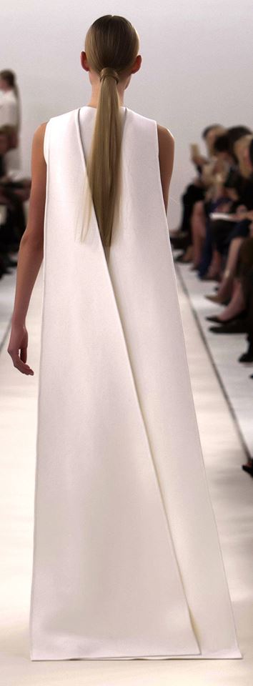 Valentino white veiled/caped gown